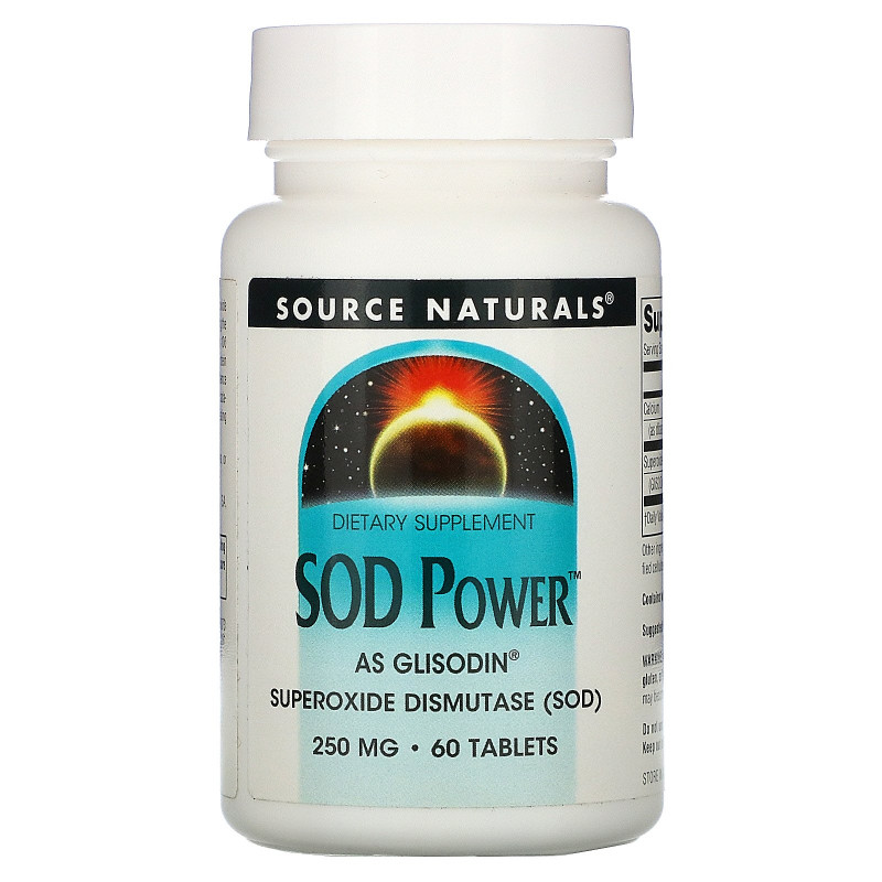 Source Naturals, SOD Power, 250 мг, 60 таблеток