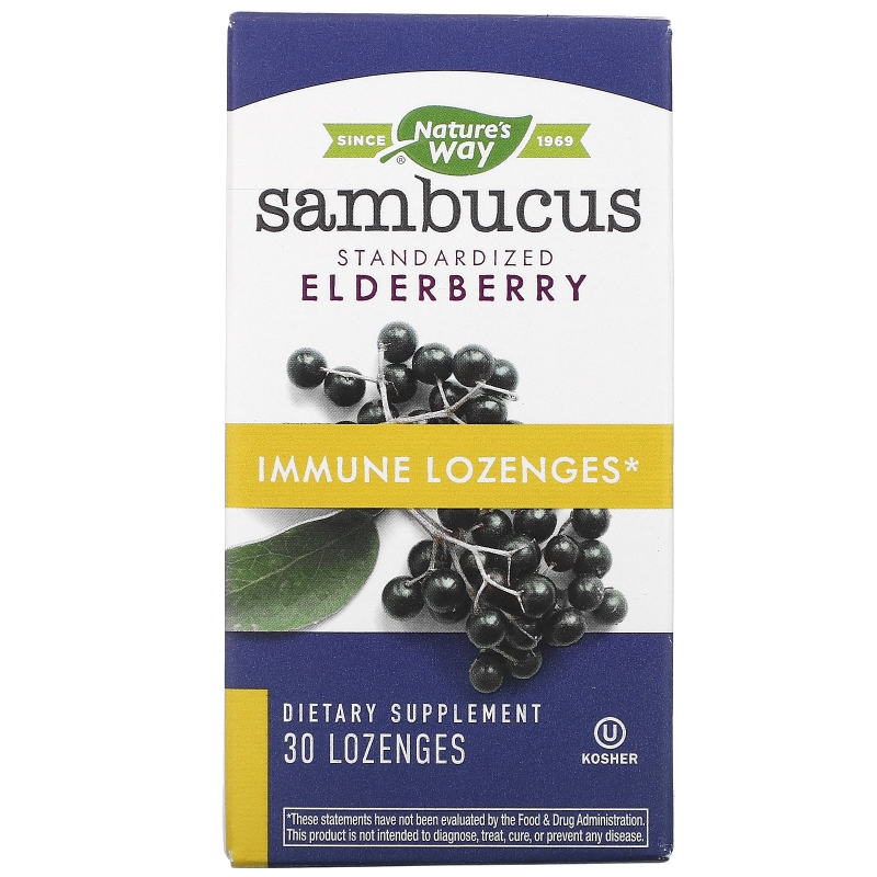 Nature's Way, Sambucus Immune, Elderberry, Standardized , 30 Lozenges