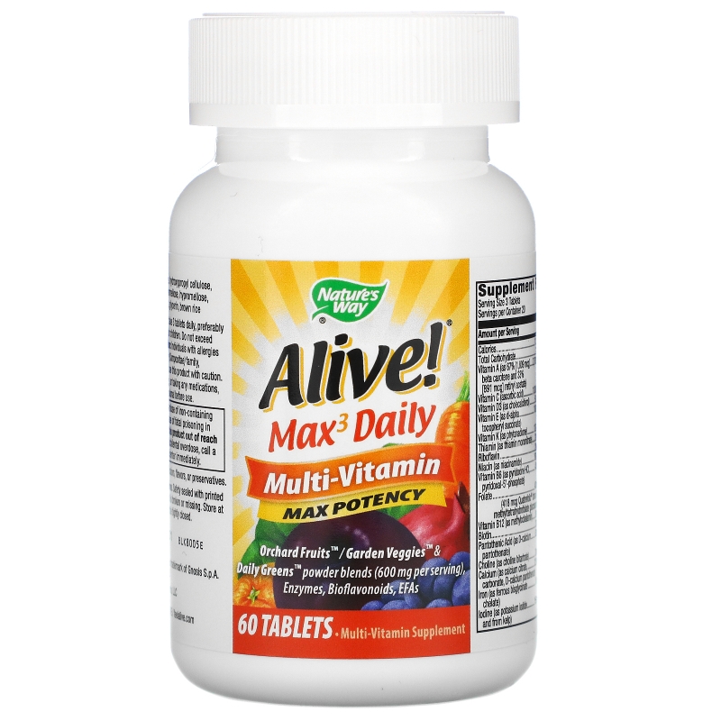 Nature's Way, Alive! Max3 Daily Multi-Vitamin, 60 Tablets