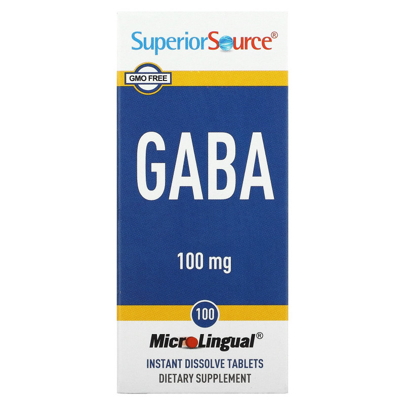 Superior Source, GABA, 100 мг, 100 мгновенно растворяющихся микротаблеток