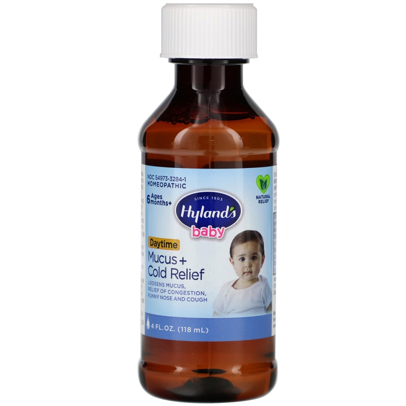 Hyland's, Baby, Mucus + Cold Relief Day Time, Ages 6 Months +, 4 fl oz (118 ml)