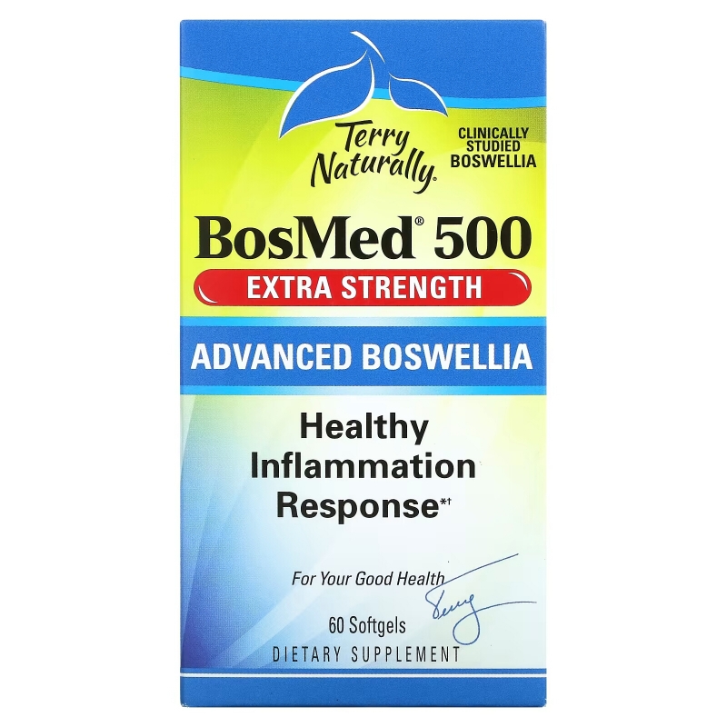 Terry Naturally, BosMed 500, Экстра сила, Улучшенная босвелия, 500 мг, 60 мягких капсул