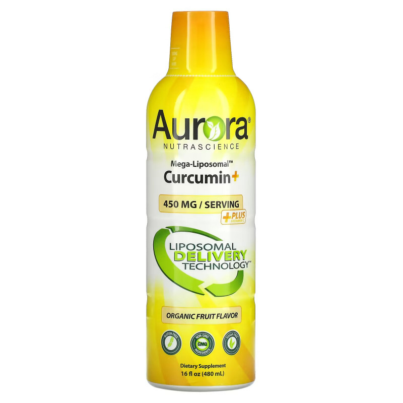 Aurora Nutrascience, Mega-Liposomal Curcumin+, Organic Fruit Flavor, 600 mg, 16 fl oz (480 ml)