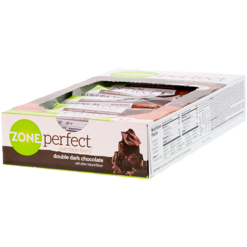 ZonePerfect Dark All-Natural Nutrition Bars Double Dark Chocolate 12 Bars 1.58 oz (45 g) Each