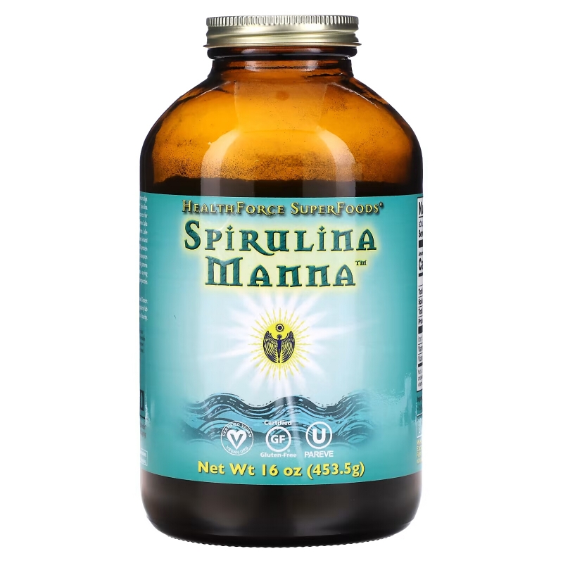 HealthForce Nutritionals Spirulina Manna Лучший в природе сухой белок 16 унций 1 фунт (453.5 г)