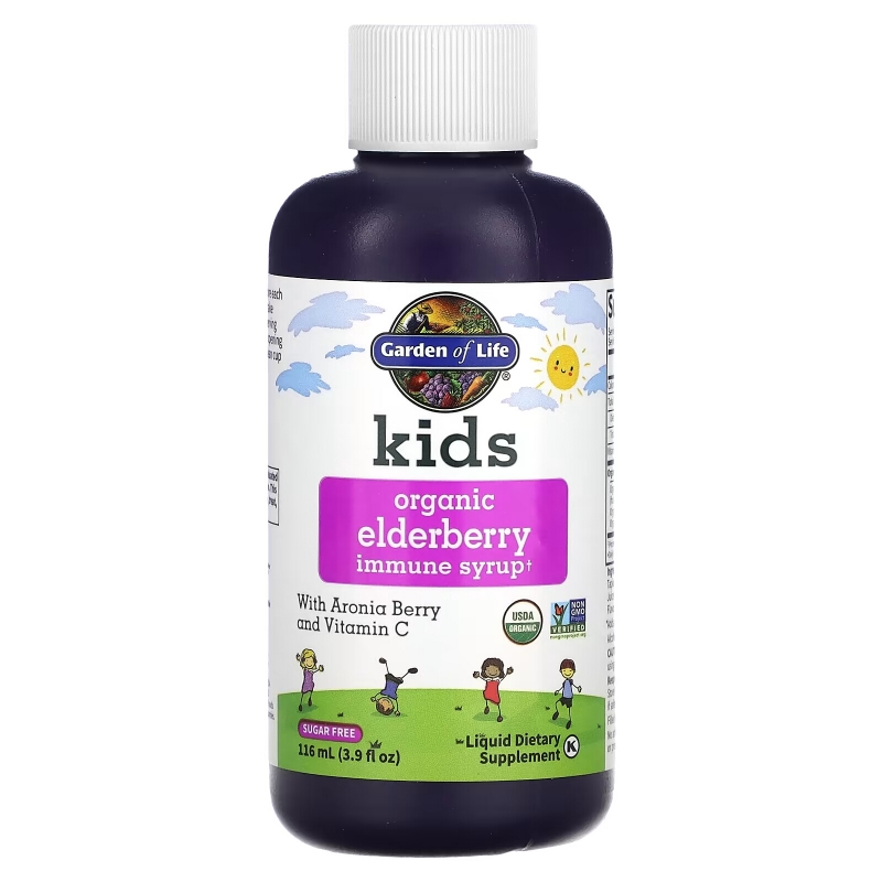 Garden of Life, Kids Organic Elderberry Immune Syrup 3.9 fl oz (116 mL)