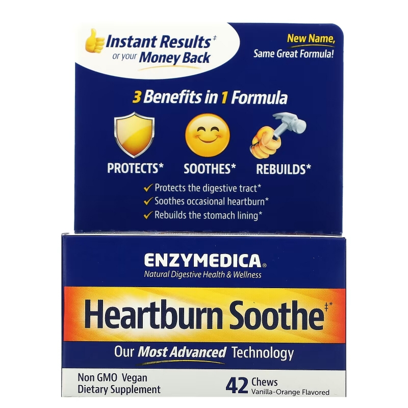 Enzymedica, Heartburn Relief, Vanilla-Orange Flavored, 42 Relief Chews