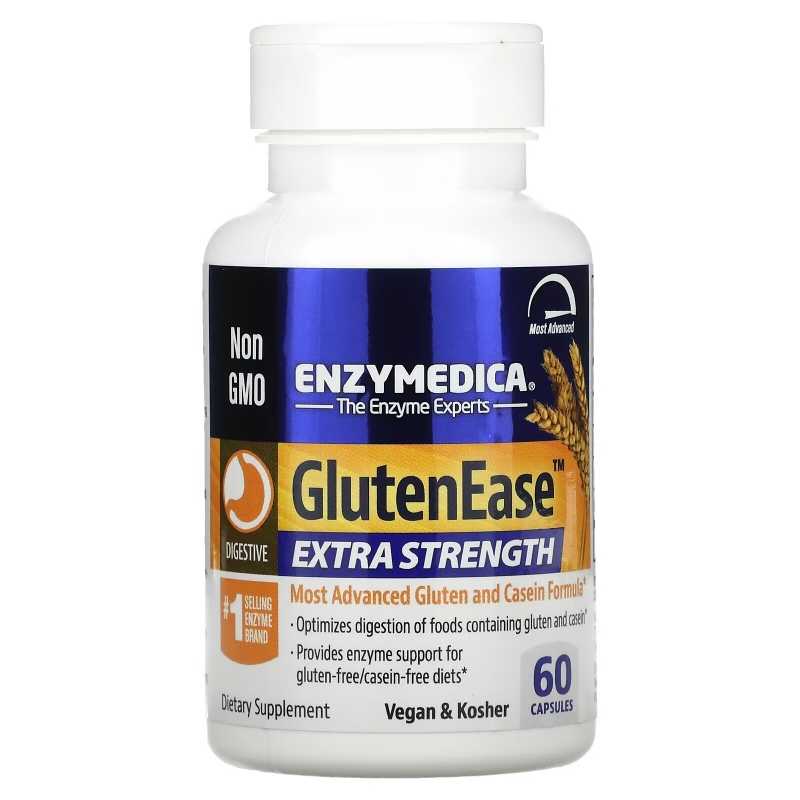 Enzymedica GlutenEase 2X с активным ферментом DPP-IV 60 капсул