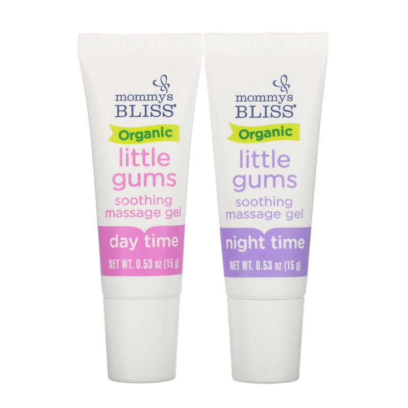 Mommy's Bliss, Organic Little Gums, Soothing Massage Gel, Day/Night Pack , 2 Tubes , 0.53 oz (15 g) Each