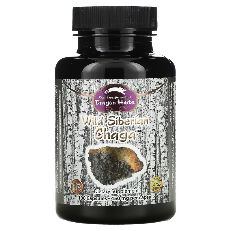 Dragon Herbs Дикая сибирская чага 350 мг 100 капсул