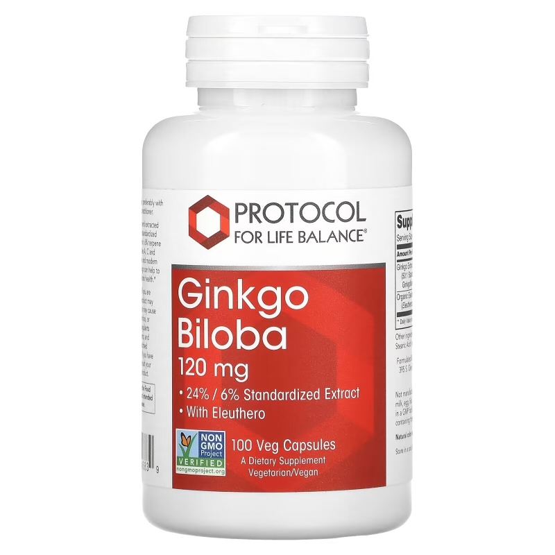 Protocol for Life Balance, Ginkgo Biloba, 120 mg, 100 Veg Capsules