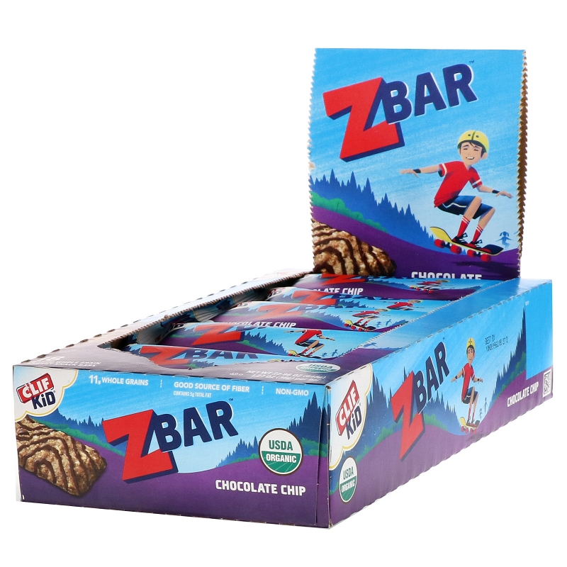 Clif Bar Clif Kid Органические батончики Z с шоколадной крошкой 18 батончиков 127 унции (36 г) каждый