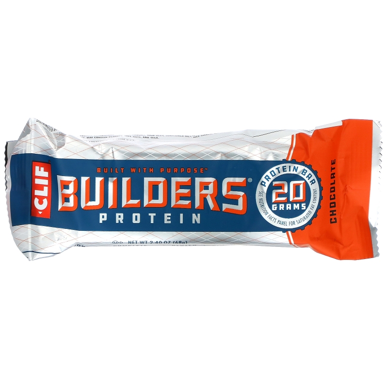 Clif Bar, Протеиновый батончик от Builder, шоколадный, 12 батончиков, по 2,40 унции (68 гр) каждый