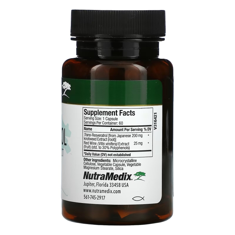 NutraMedix, Resveratrol with Red Wine Extract, 60 Vegetable Capsules