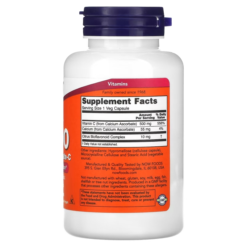 Now Foods, C- 500, Calcium Ascorbate- C, 100 Capsules