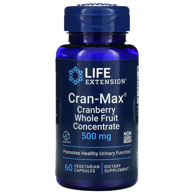 Life Extension, Cran-Max, Cranberry Whole Fruit Concentrate, 500 mg, 60 Vegetarian Capsules