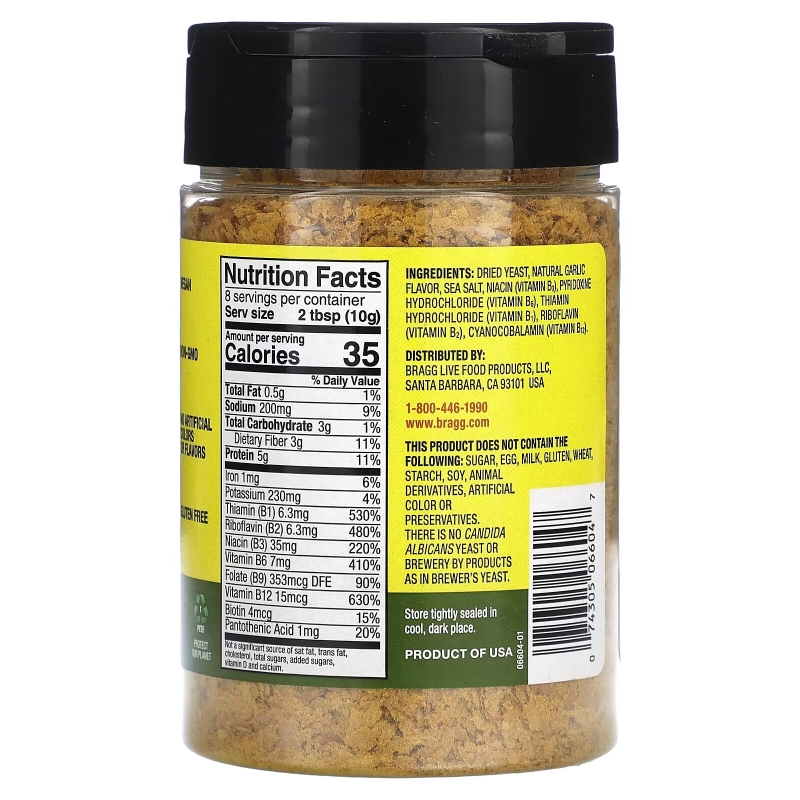 Bragg, Nutritional Yeast, Roasted Garlic, 3 oz (85 g)