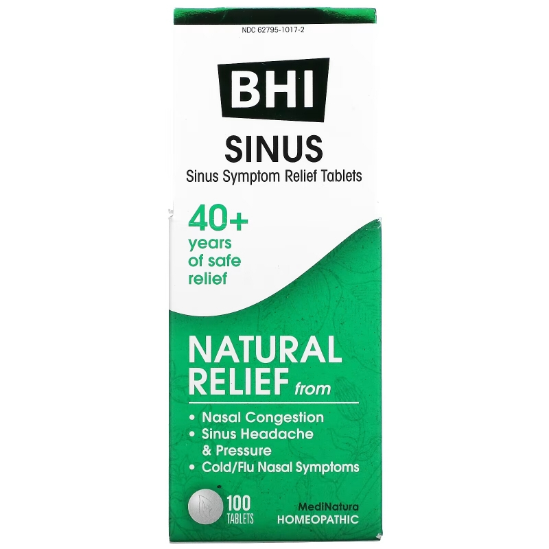 MediNatura, BHI, Sinus, 100 Tablets