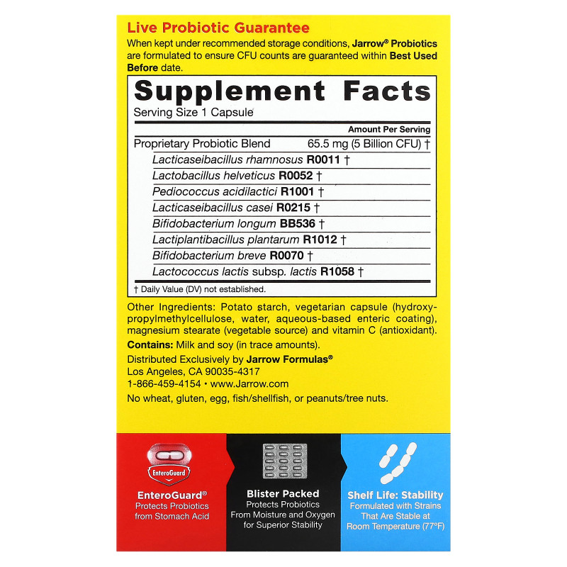 Jarrow Formulas, Jarro-Dophilus, EPS, Digestive Probiotic, 5 Billion CFU, 30 Enteroguard Veggie Caps