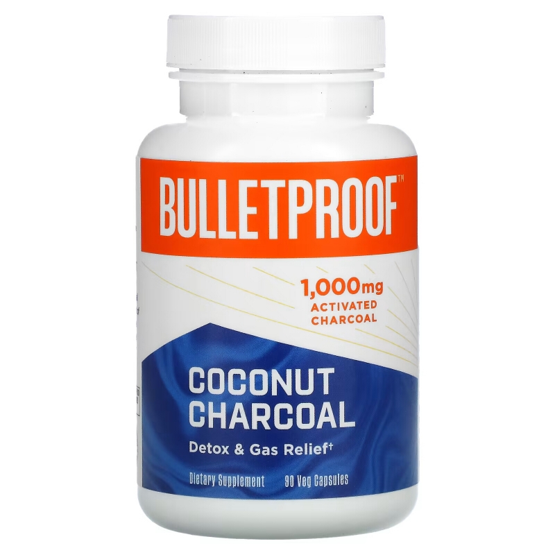 BulletProof, Coconut Charcoal, Detox & Gas Relief, 1,000 mg, 90 Veg Capsules