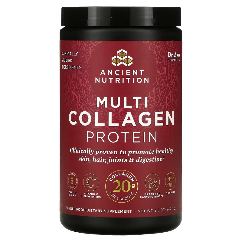 Dr. Axe / Ancient Nutrition, Multi Collagen Protein, Unflavored, 8.6 oz (242.4 g)