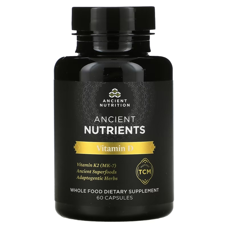 Dr. Axe / Ancient Nutrition, Ancient Nutrients, витамин D, 60 капсул