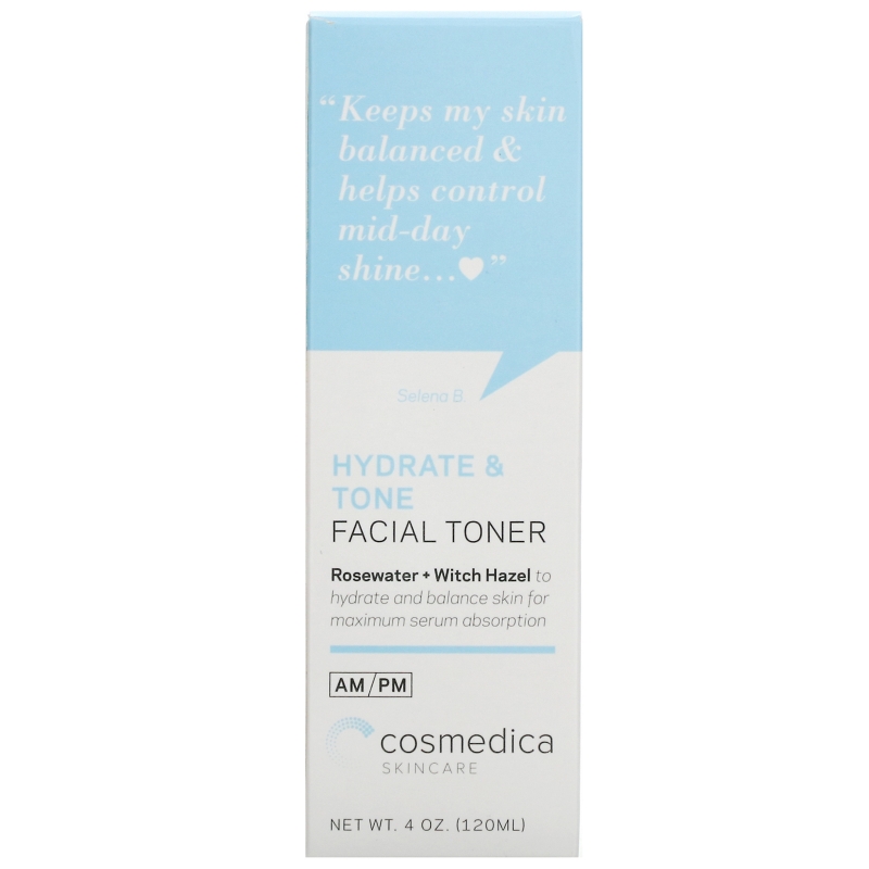 Cosmedica Skincare, Увлажняющий и тонизирующий тоник для лица, розовая вода + гамамелис, 4 унции (120 мл)