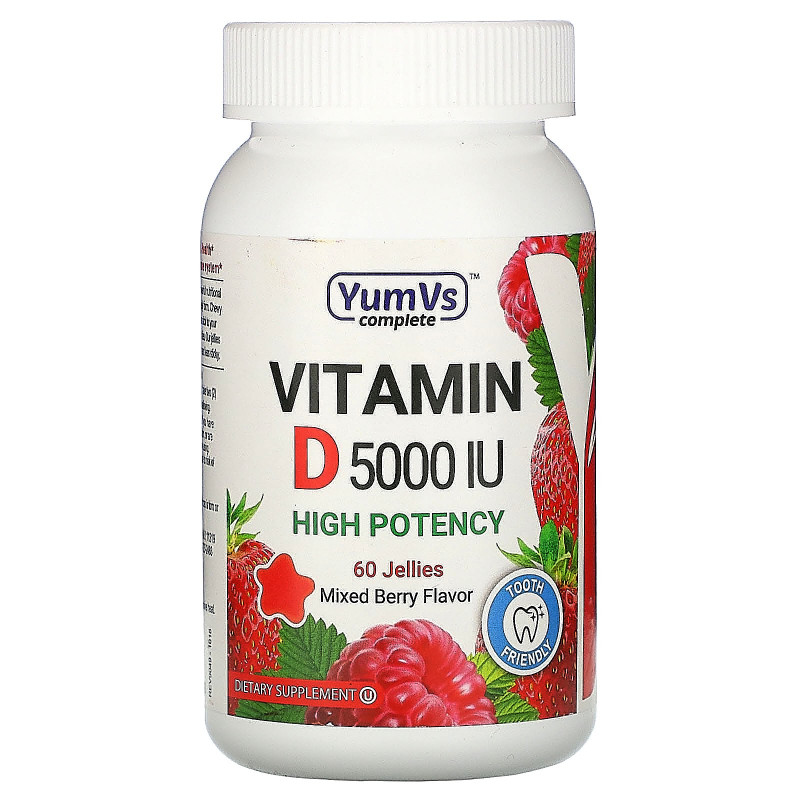 YumV's, Vitamin D, Mixed Berry Flavor, 5,000 IU, 60 Jellies