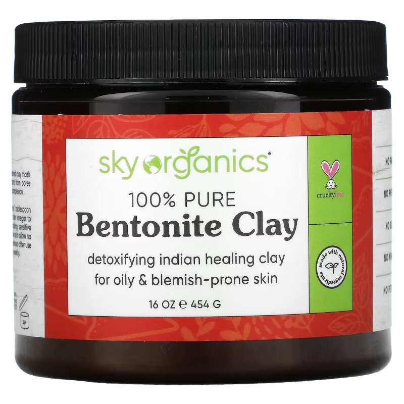 Sky Organics, Indian Healing Clay, 100% Pure and Natural Grade A, 16 oz (454 g)