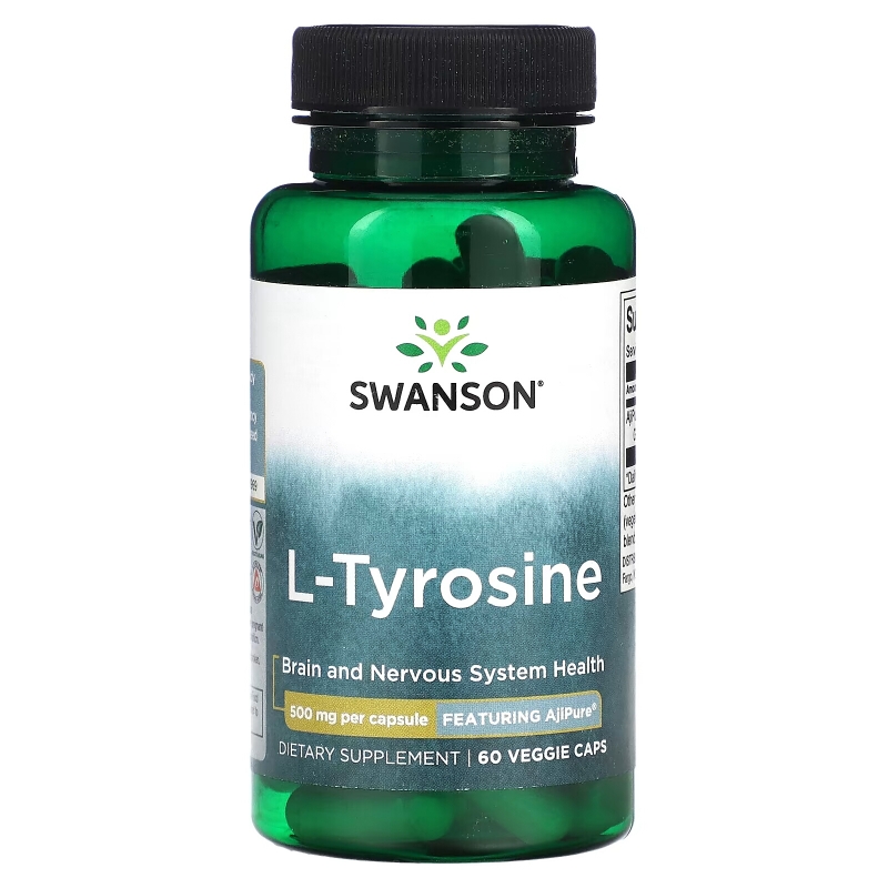 Swanson, L-Tyrosine, 500 mg, 60 Veggie Caps