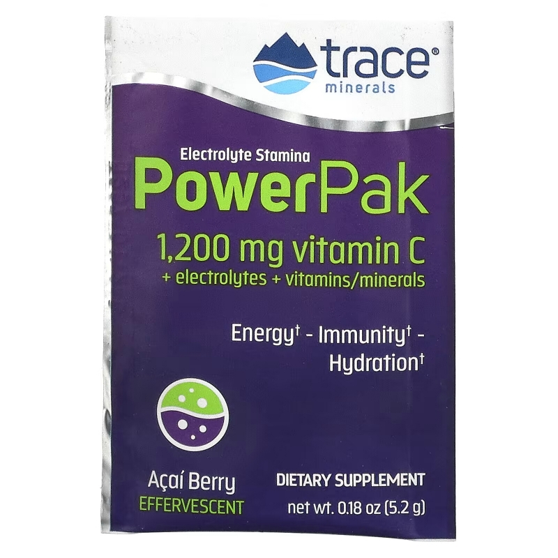 Trace Minerals ®, Electrolyte Stamina PowerPak, Acai Berry, 30 Packets, 0.18 oz (5.2 g) Each