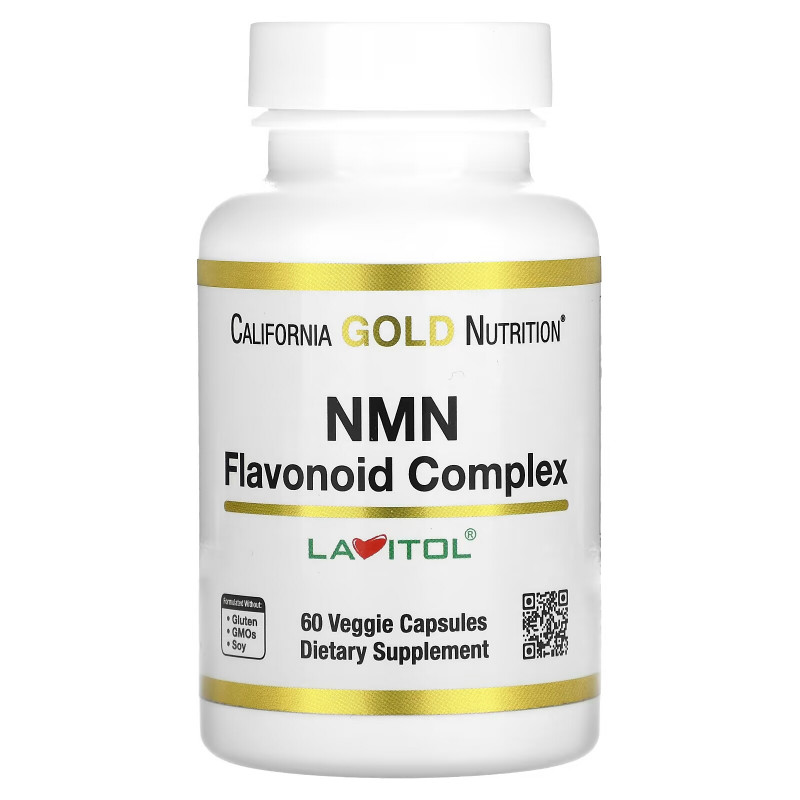 California Gold Nutrition, NMN, комплекс с флавоноидами, 60 растительных капсул