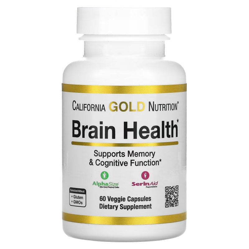 California Gold Nutrition, Brain Health, 60 Veggie Capsules