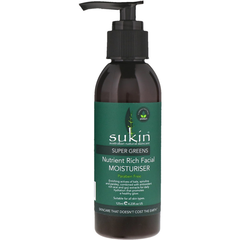 Sukin, Super Greens, Nutrient Rich Facial Moisturiser, 4.23 fl oz (125 ml)